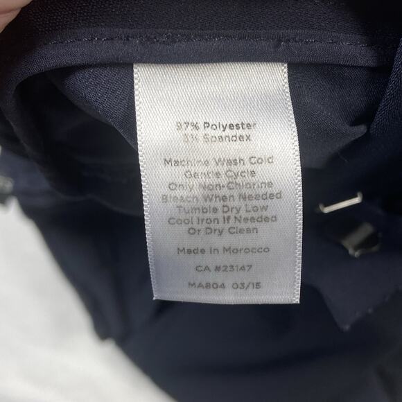 Talbots Pants Womens 10 Petite Navy Blue Stretch Drawstring Comfort Pockets - Picture 5 of 5